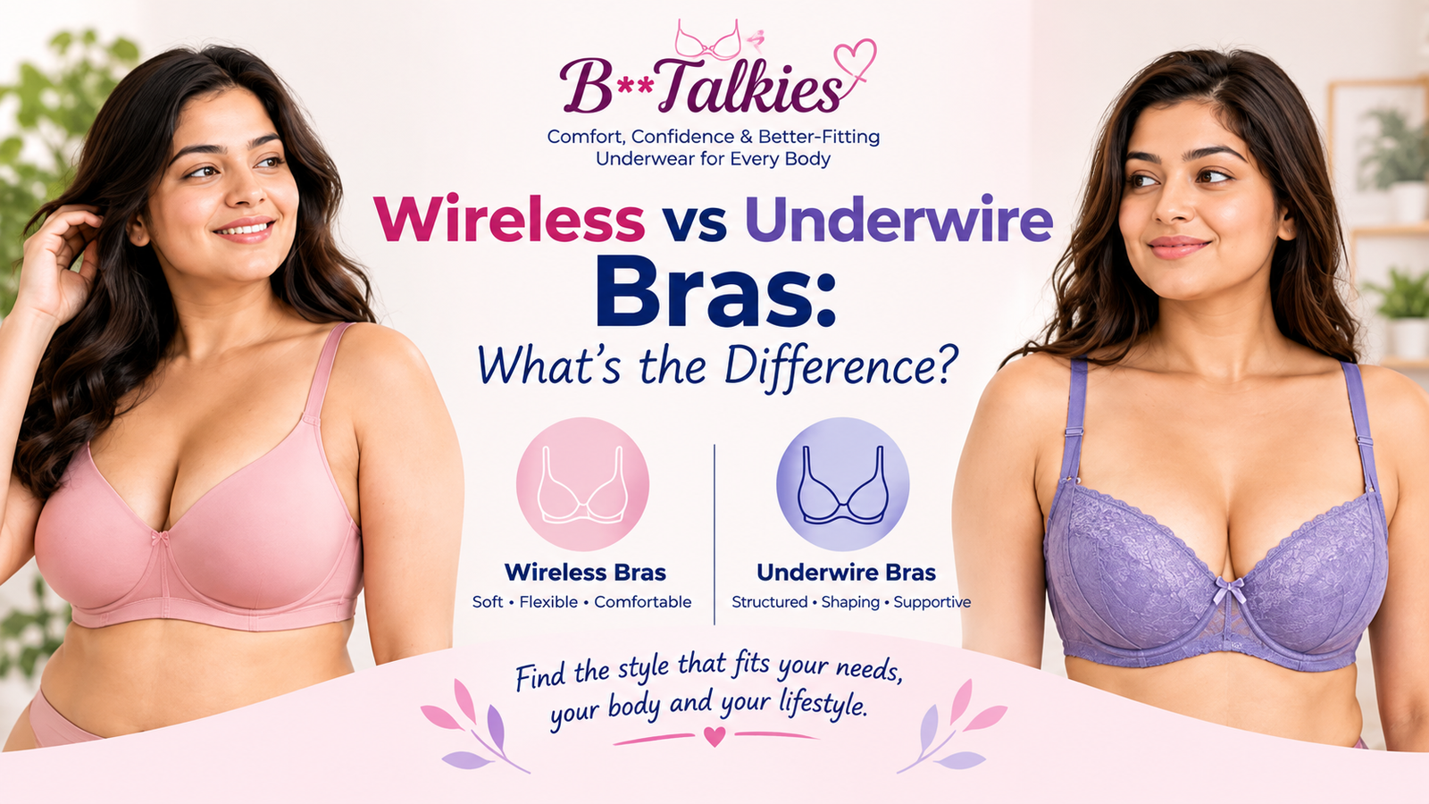 Wireless vs underwire bras comparison